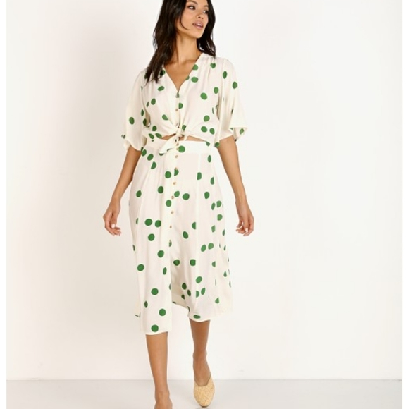 Faithfull the Brand Dresses & Skirts - Faithfull the BrandGreen spot Shirt/midi s…